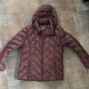 London Fog Women's Puffer Jacket - Deep Plum